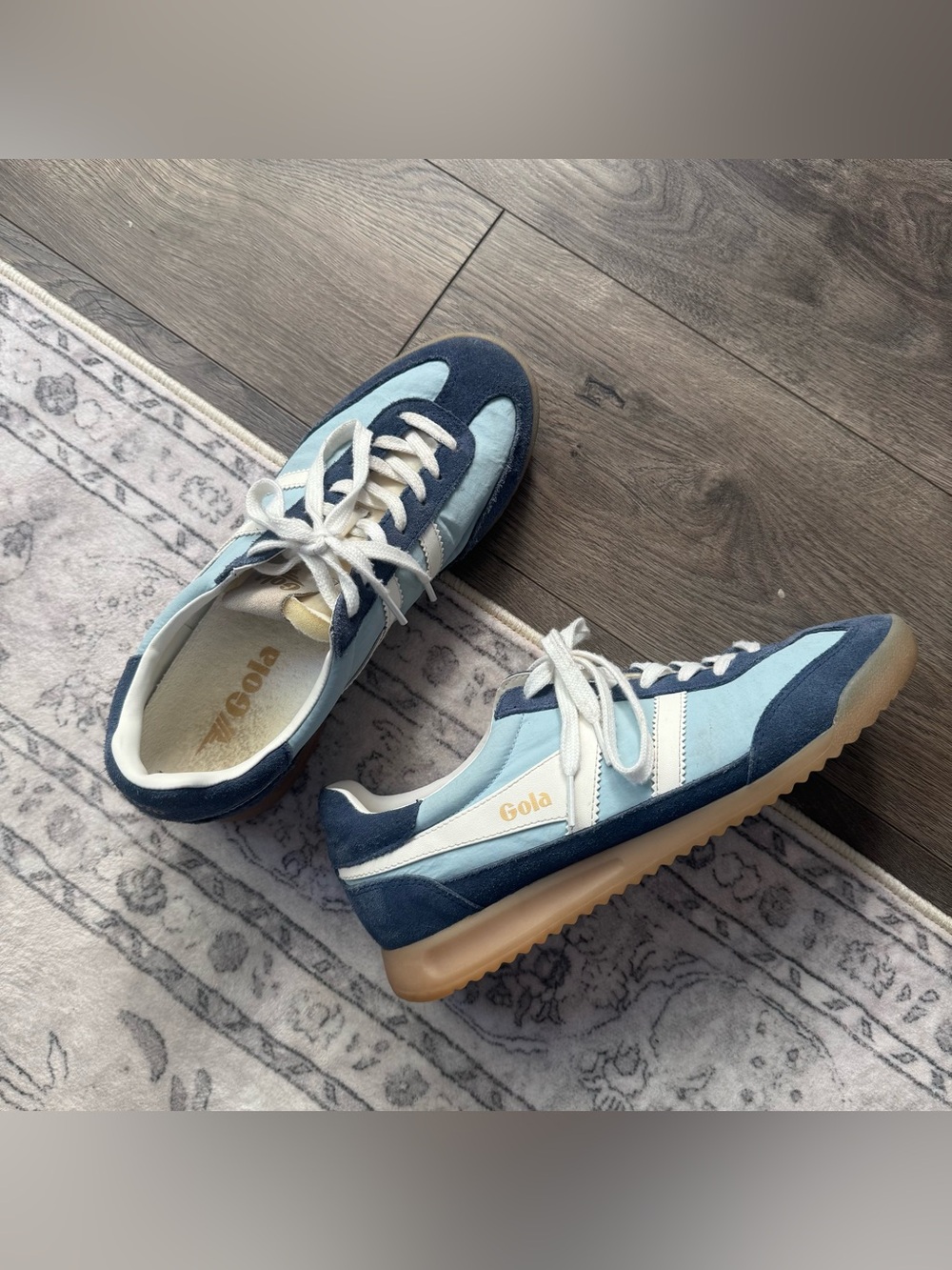 Gola Light Blue & Navy Classic Runner Sneakers
